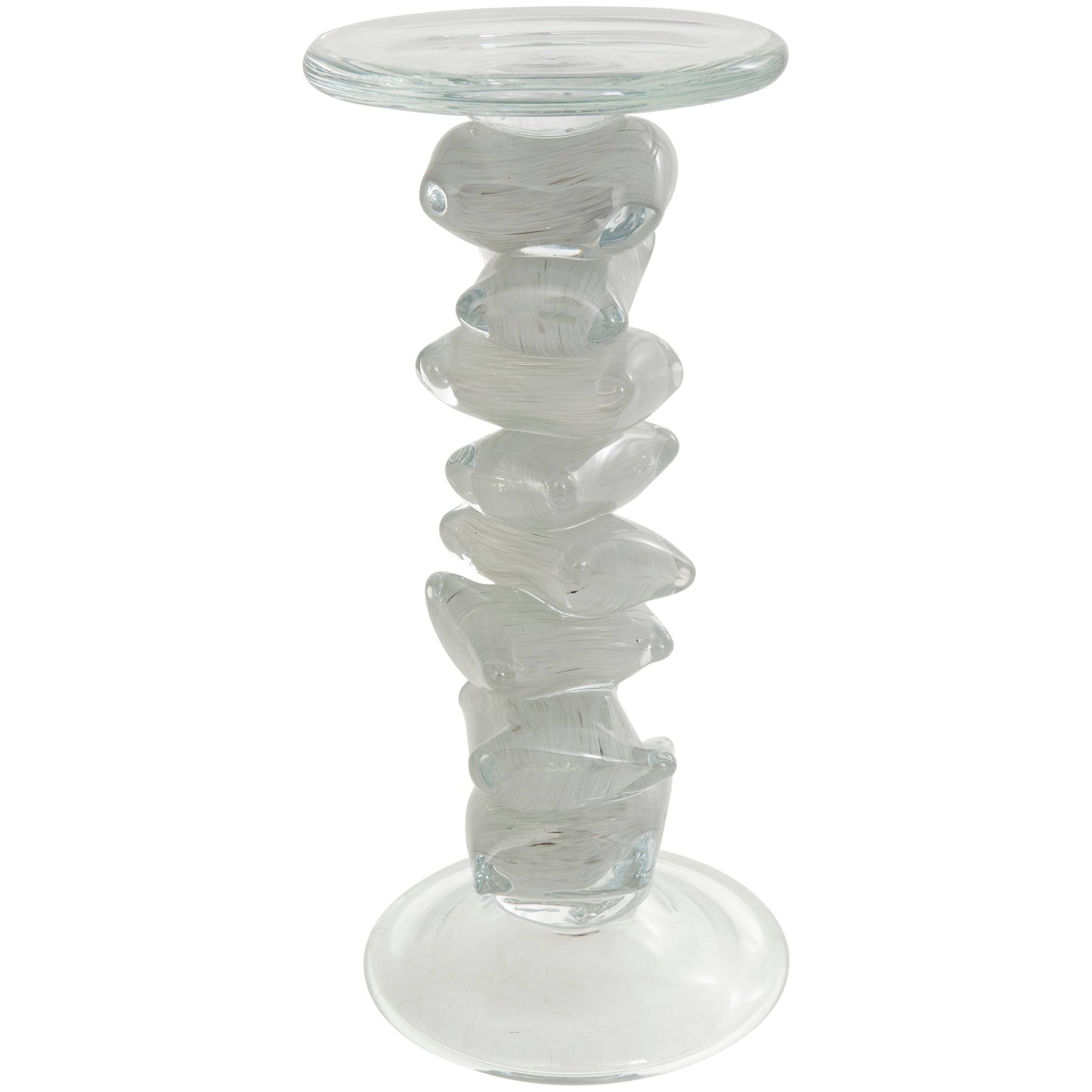 Glass Stacked Stone Candle Holders