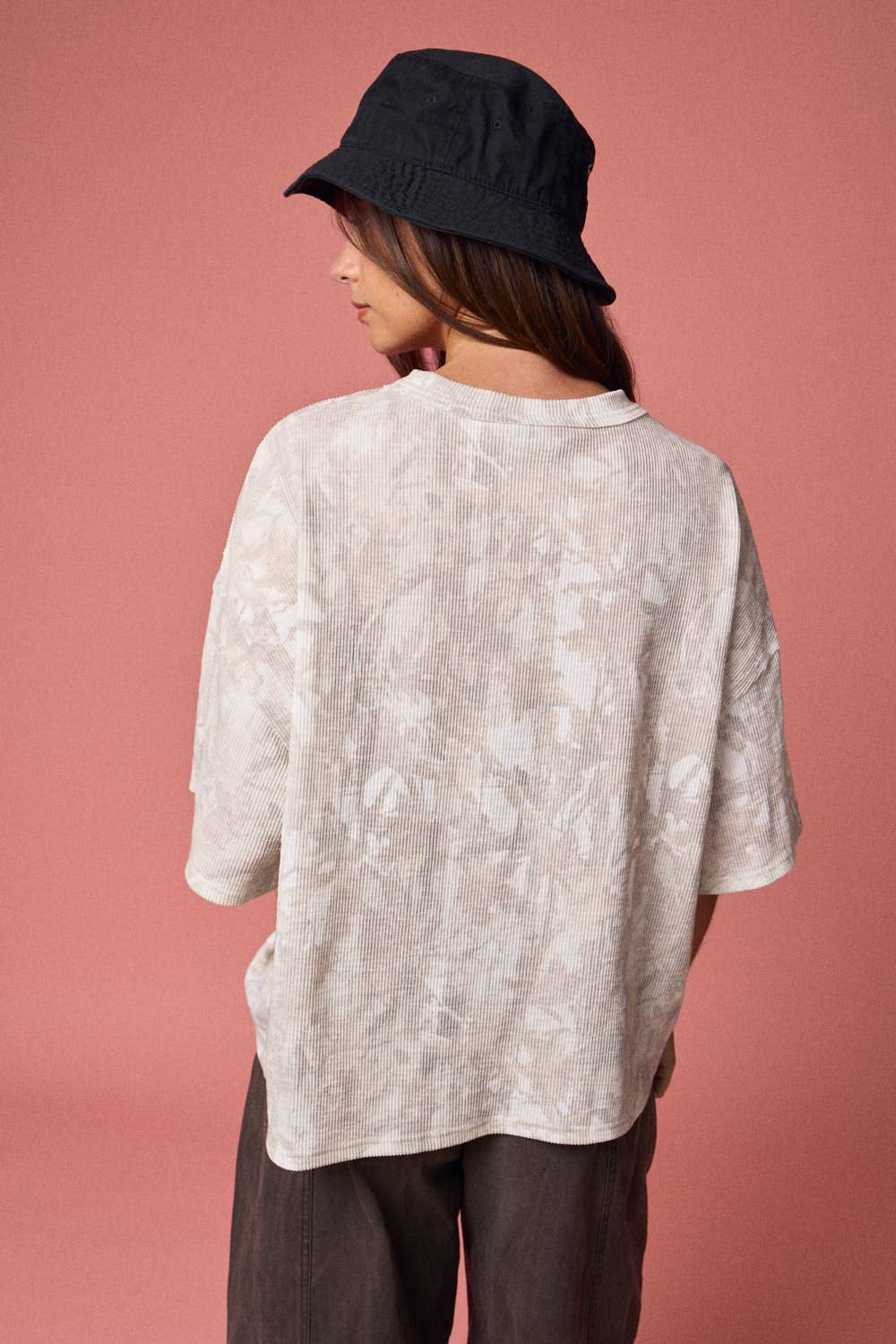 Camo Ribbed Loose Fit Ribbed Shirt
