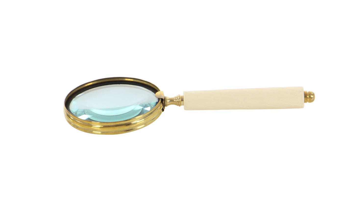 Black Metal Magnifying Glass with Bone Handles