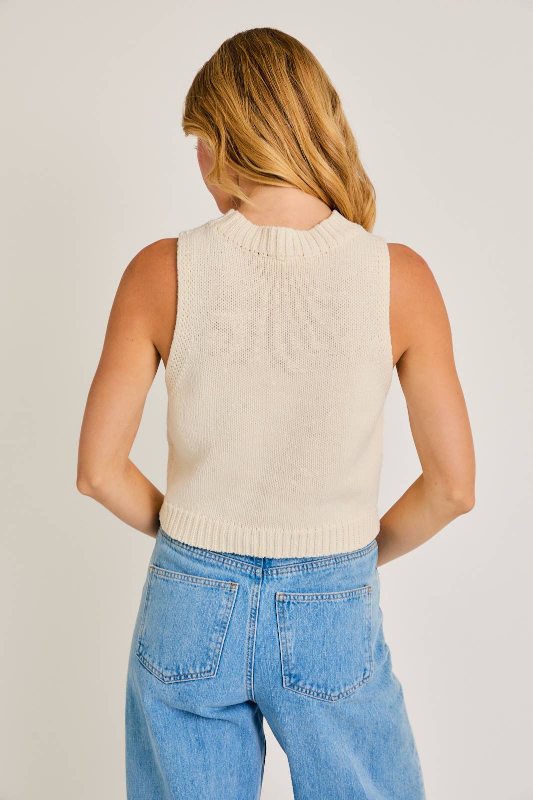 SLEEVELESS "SKI"CHUNKY SWEATER