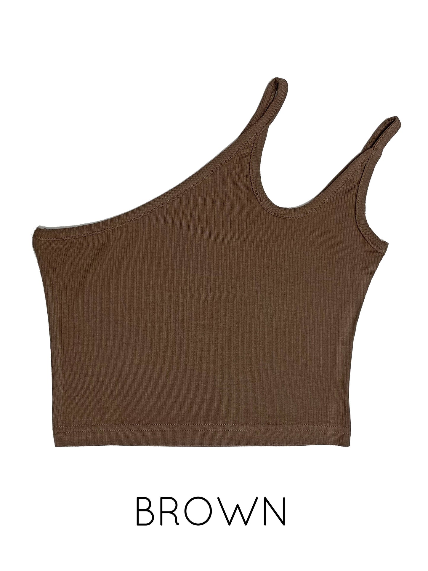 Asymmetric double strap cropped tank