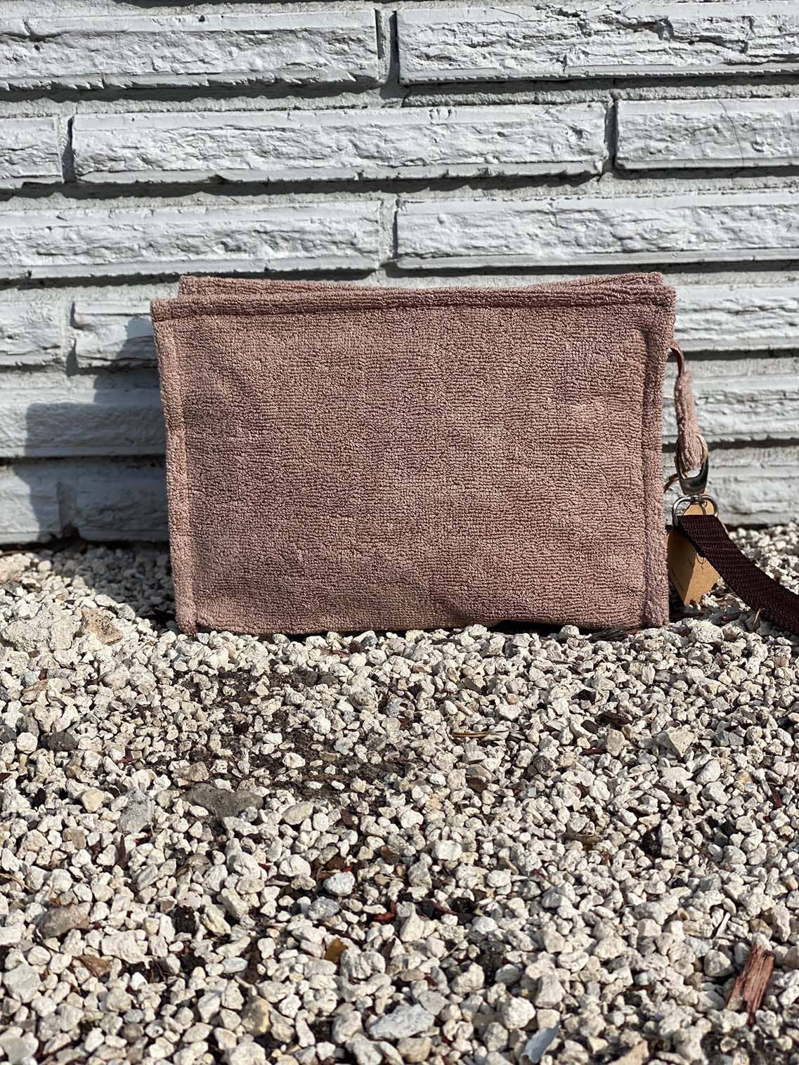 Small Terry Pouch Plastic Lined: Fushia