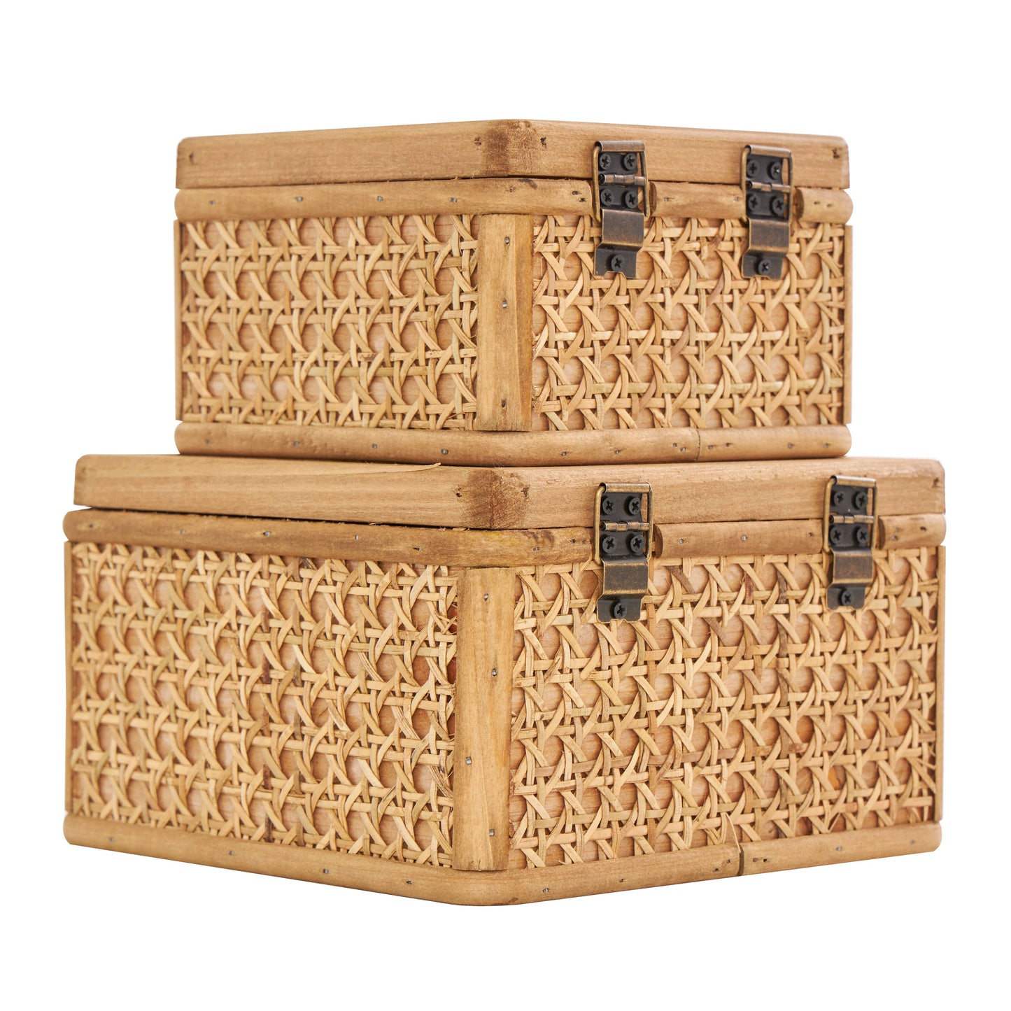 Woven Rattan Box's  with Bronze Latche