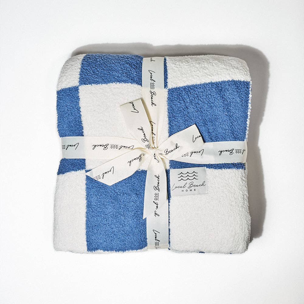 Checker Luxe Home Blanket: Sand/Cream