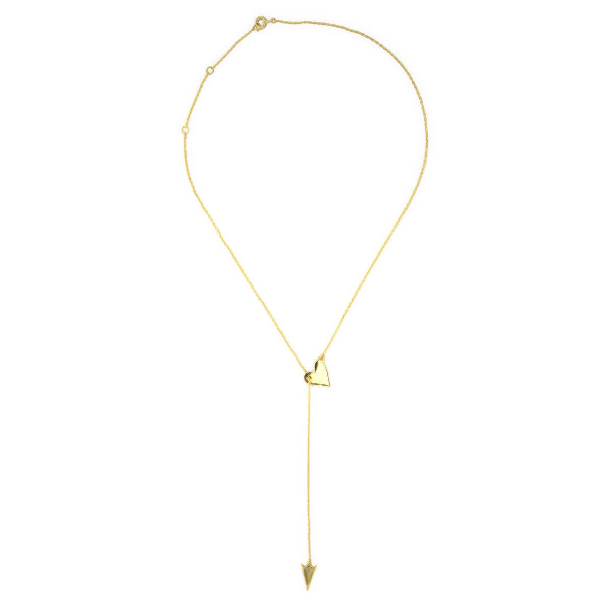 Heart and Arrow Adjustable Lariat Necklace