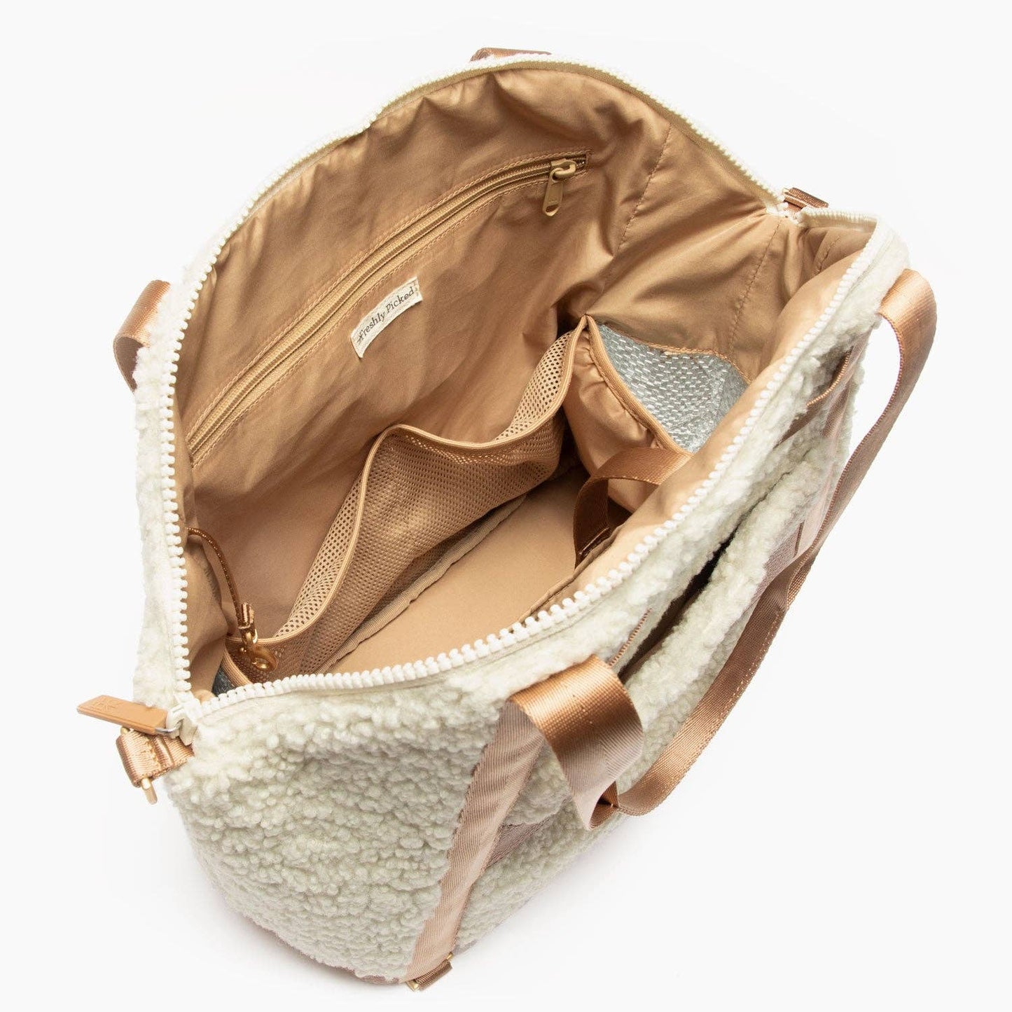 Freshly Picked Butterscotch Sherpa Teddy Tote Backpack