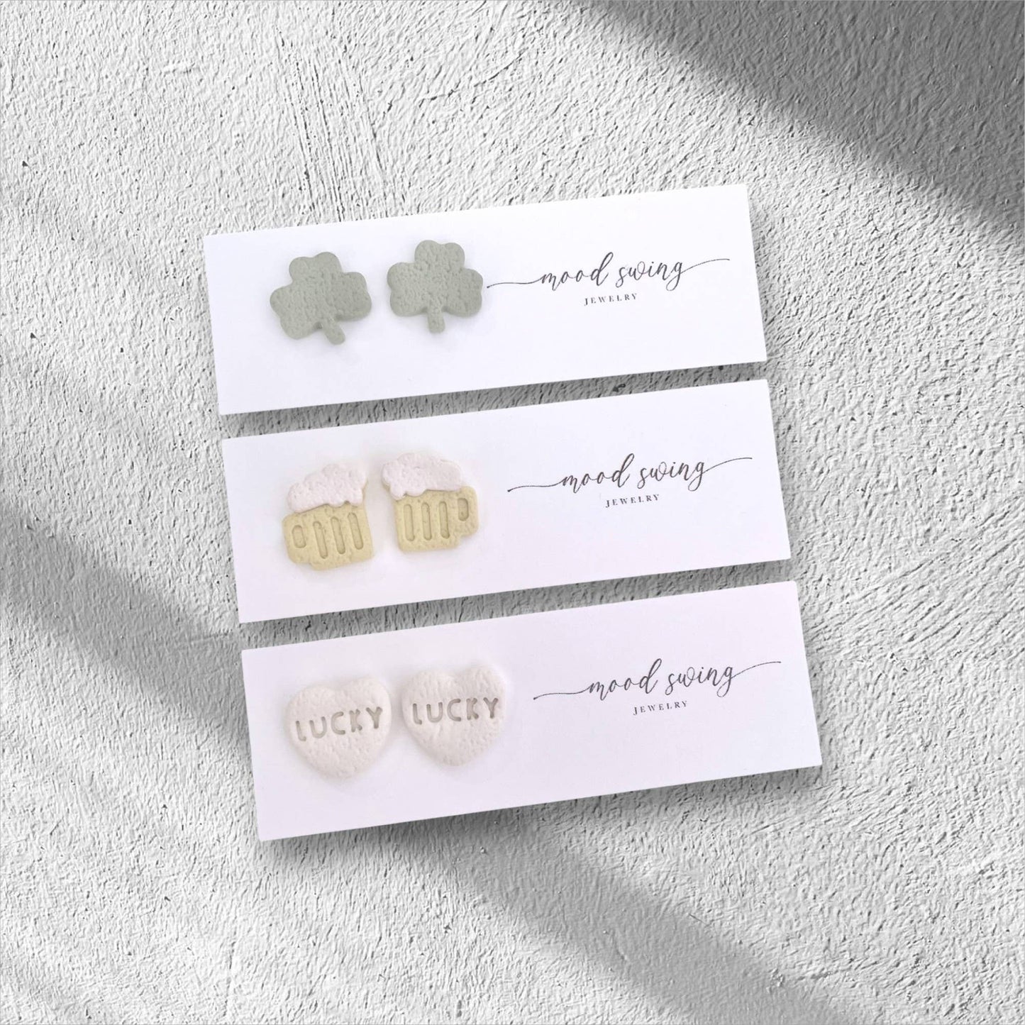 Feeling Lucky Collection | Polymer Clay Studs: Shamrocks