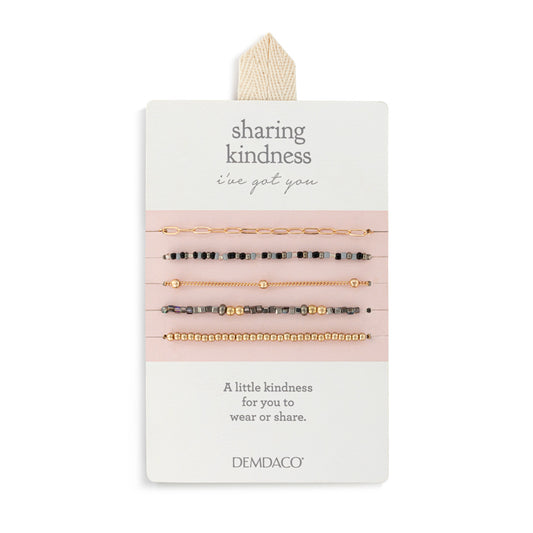 Sharing Kindness Collection - Bracelet Set of 5 - Sand Gold