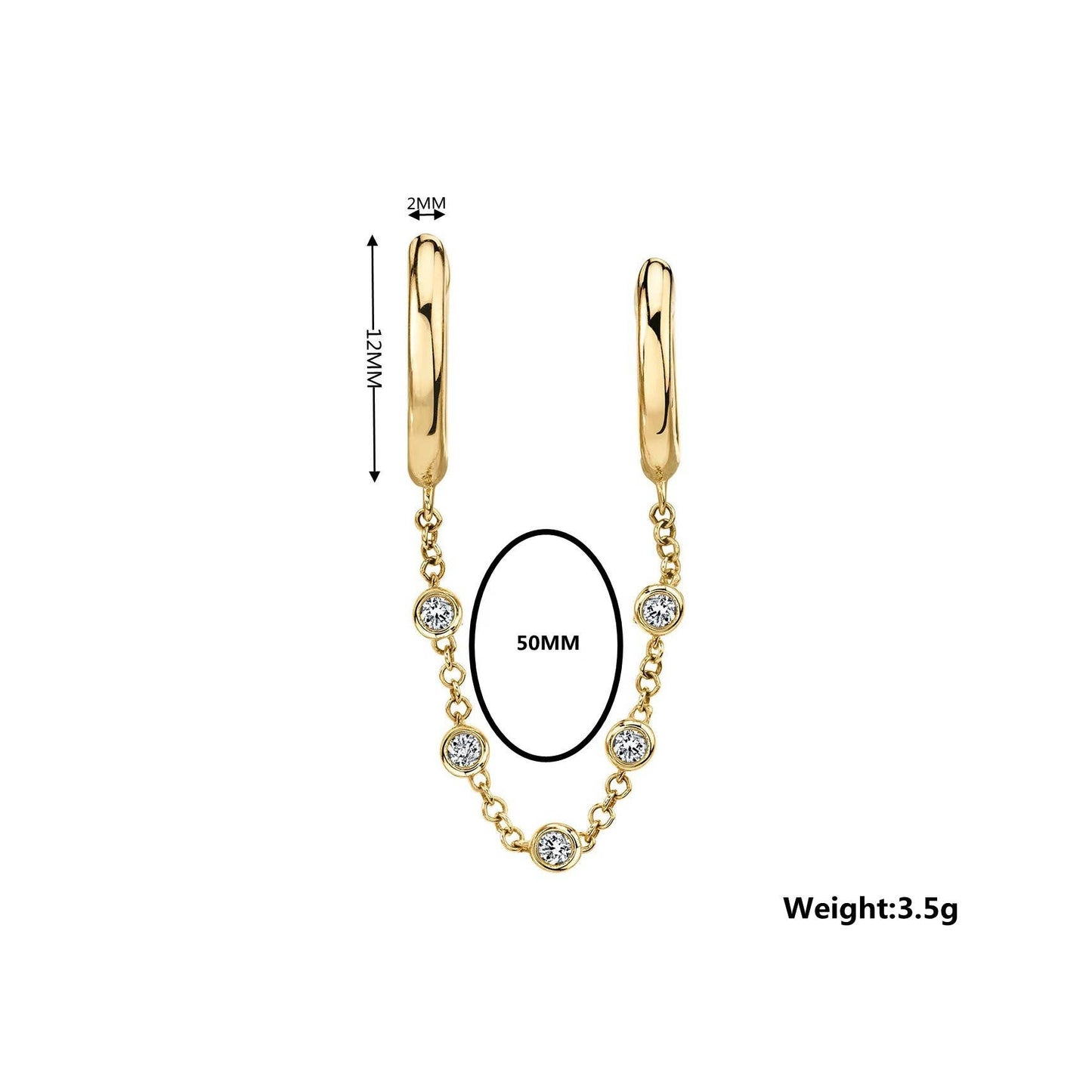 Double hoop Earrings, Single
