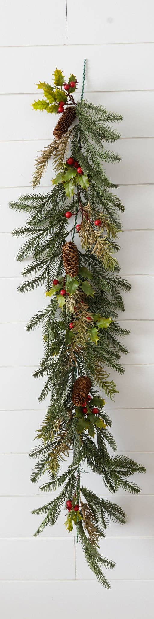 Evergreen, Holly, And Berries Garland