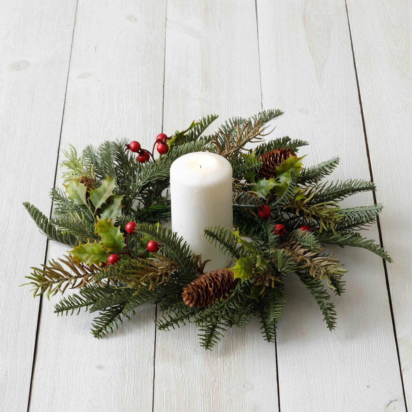 Mini Wreath - Evergreen, Holly, And Berries