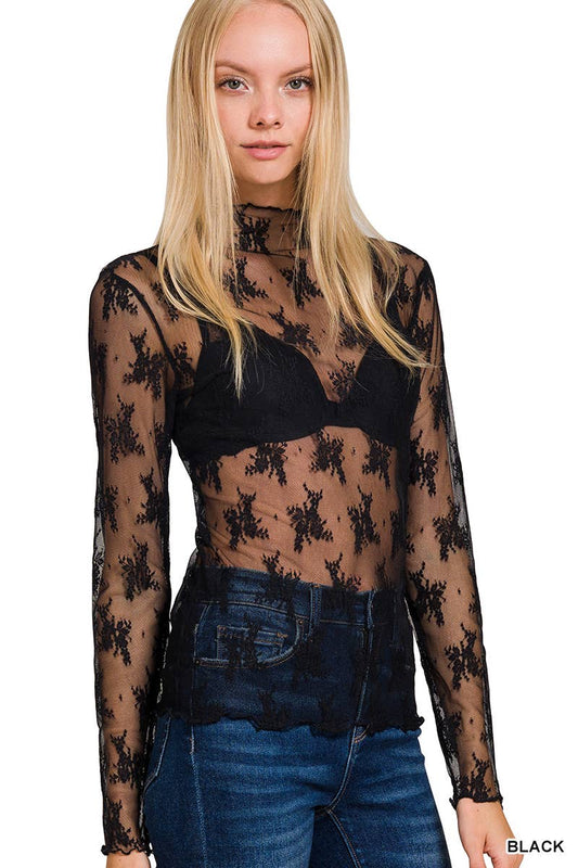 LACE SEE-THROUGH LAYERING TOP