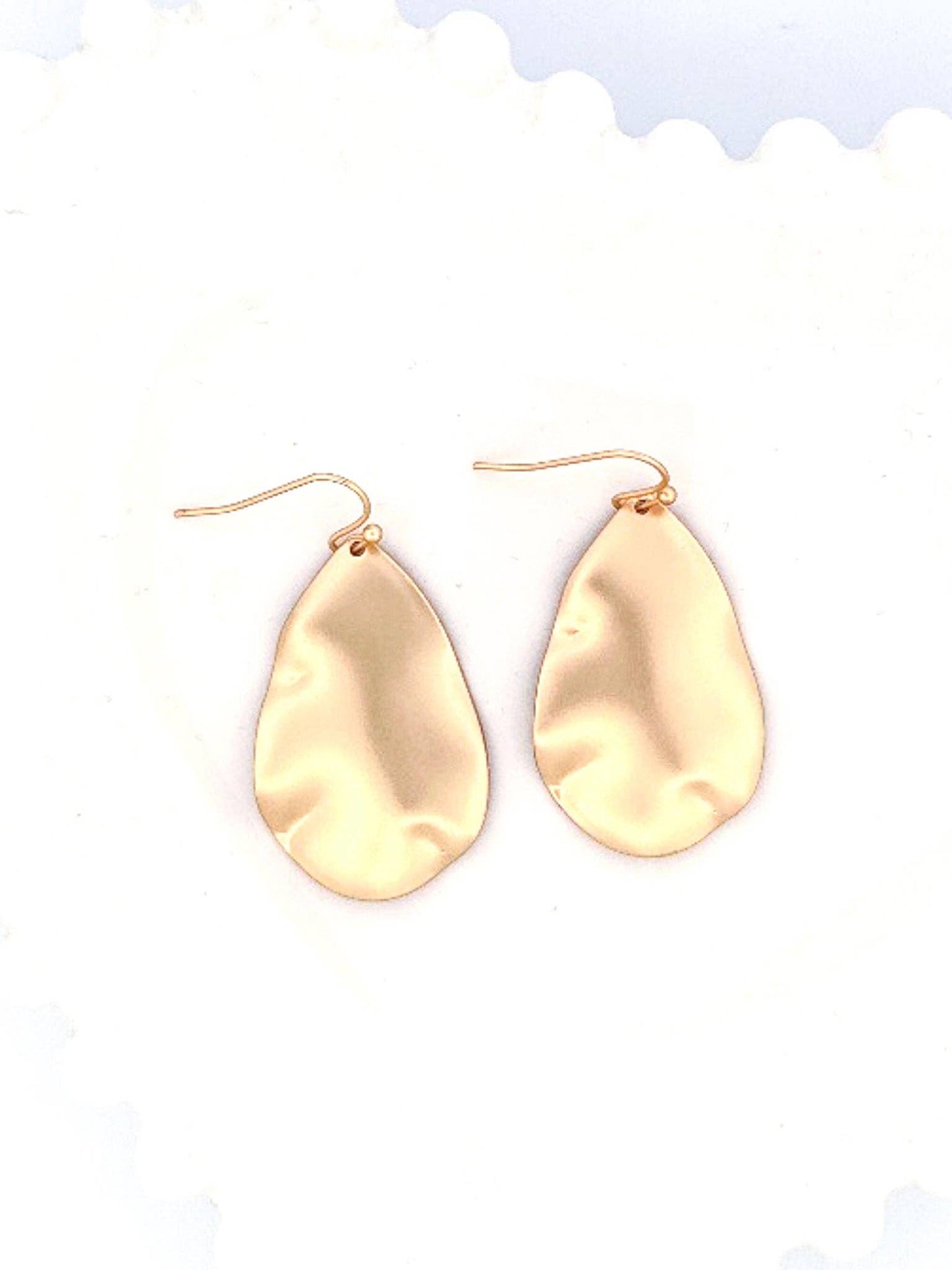 Freeform Hammered Drop Earrings