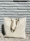 Solid Terry Plastic Lined Tote: Pearl Grey