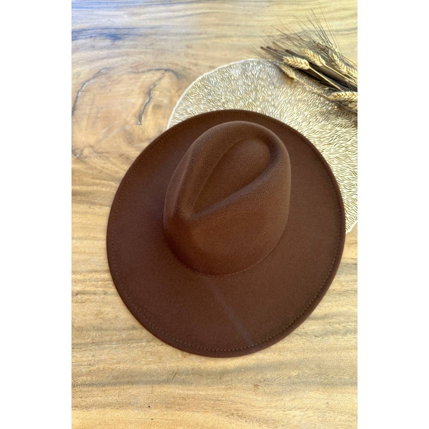 Classic Wide Brim Felt Primium Hat : Rust