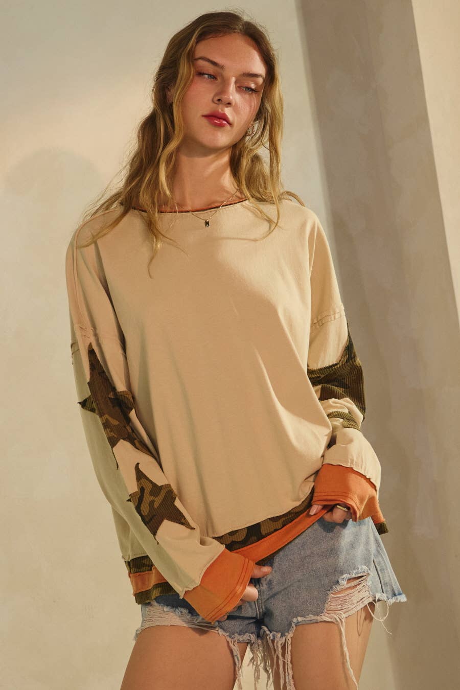 Camo Star Oversized Top