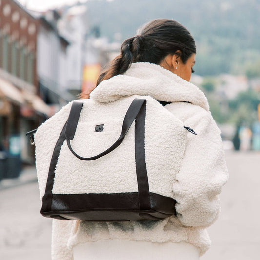 Freshly Picked Ebony Sherpa Teddy Tote Backpack