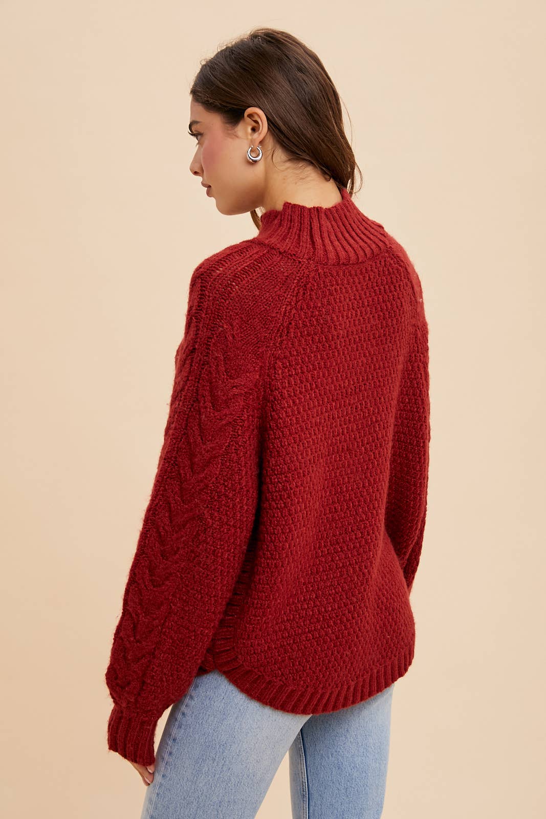 Textured Cable Knit Sweater