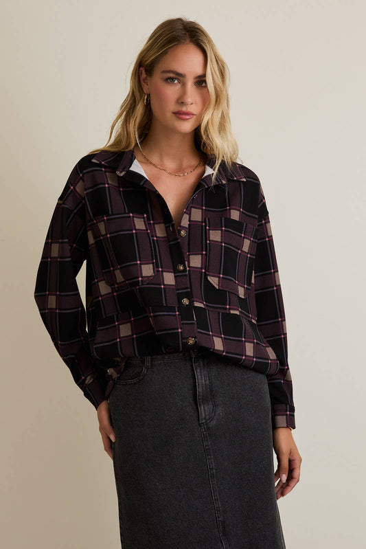 Plaid Button Down Shacket