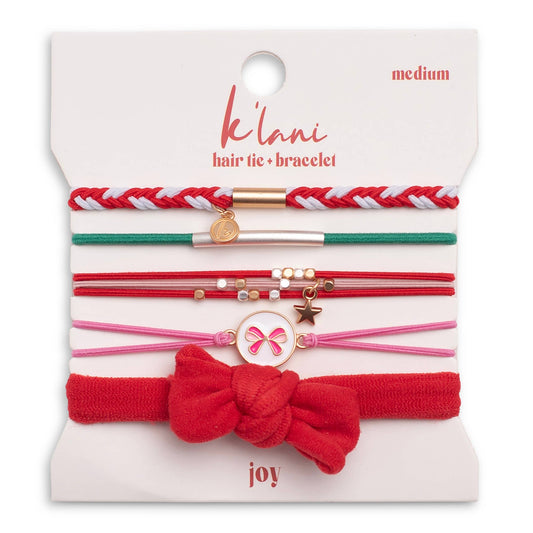 K'lani "Joy" Holiday Bow Hair Tie Bracelets