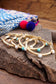 Jeweled Golden Bangle with semi precious stone dots: Shiny Gold - Pink Rose quartz