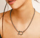 Horseshoe Gold Plated Stainless Steel Box Chain Necklace: Silver-Gold