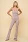 WASHED TANK FIT&FLARE JUMPSUIT: Cool grey