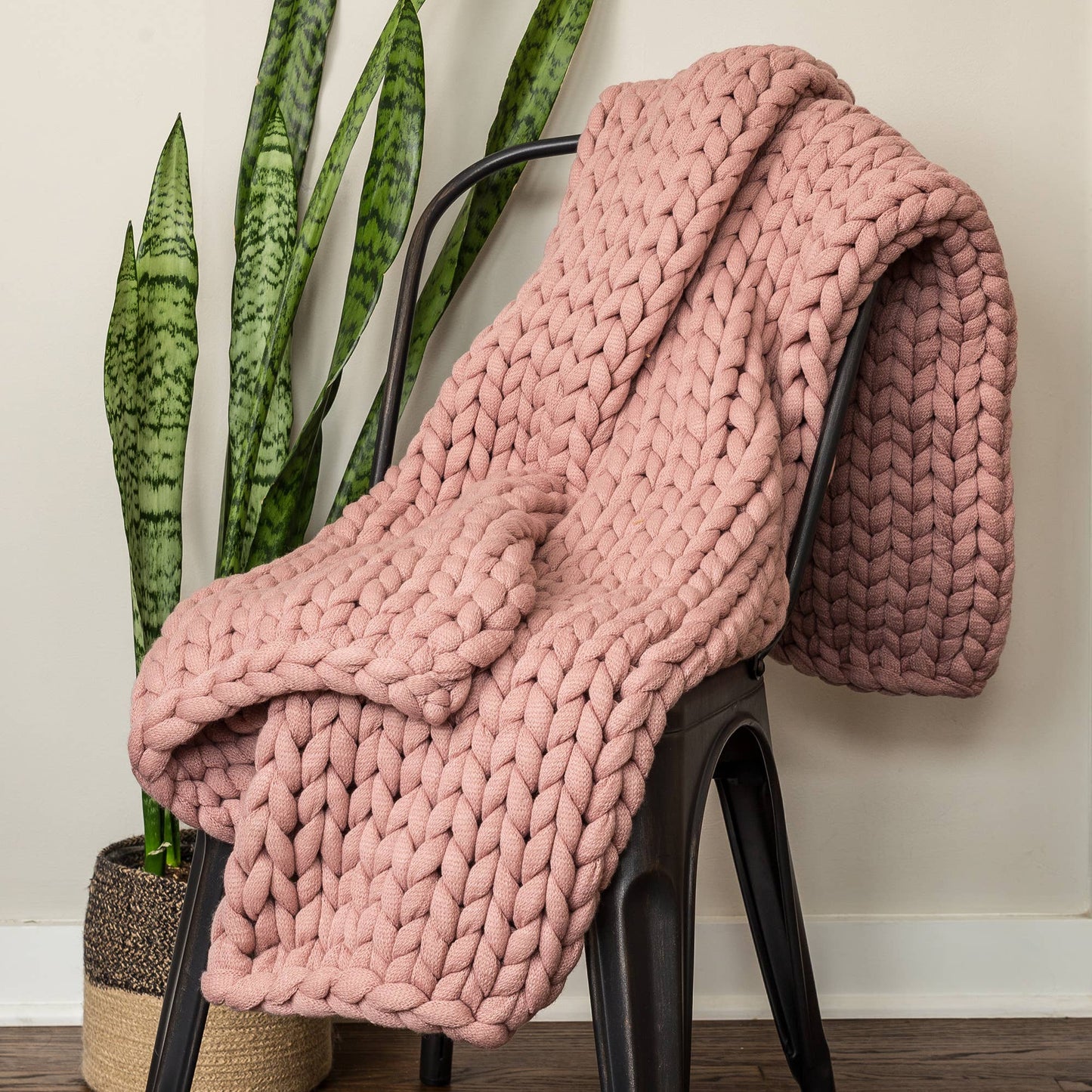 Chunky Knit Throw: Cream