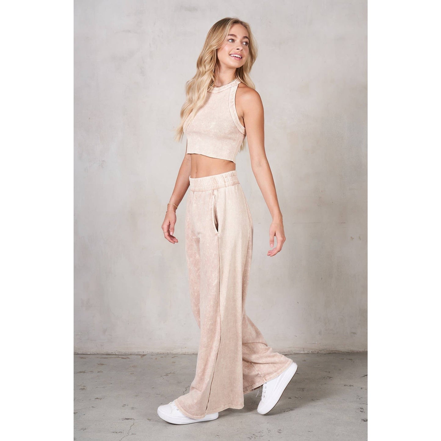 Halter Neck Crop Top and Pants Set