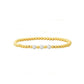 18K Gold Plated Copper Pearl and Gold Beaded Ball Bracelet