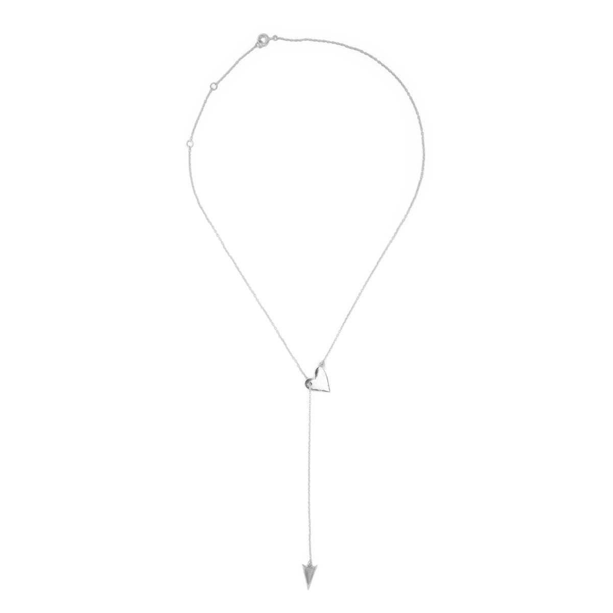 Heart and Arrow Adjustable Lariat Necklace