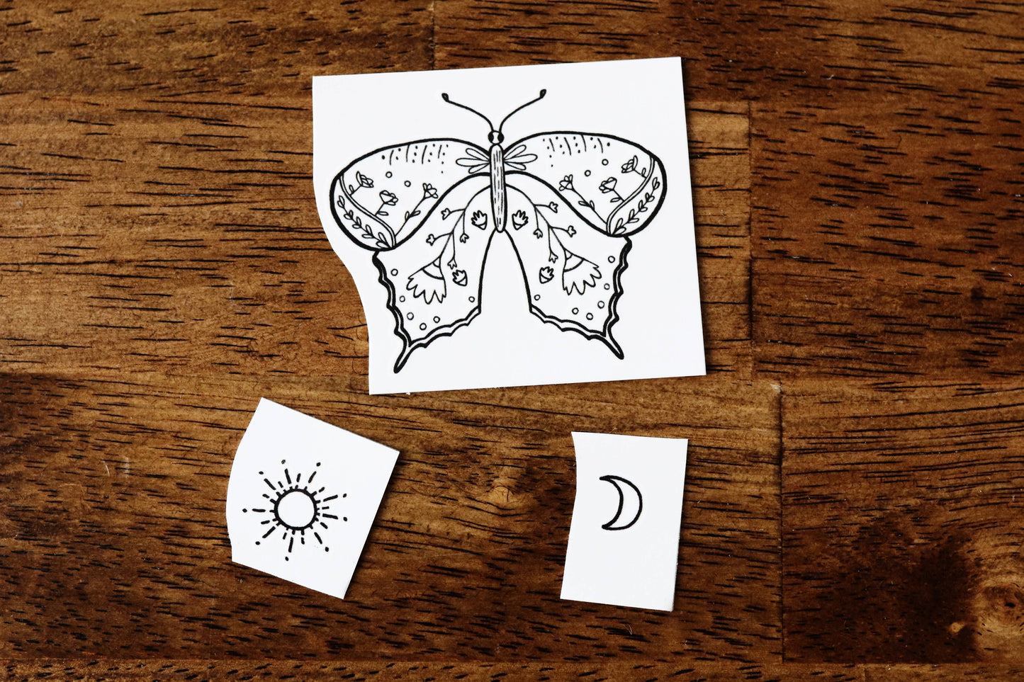 Butterfly, Sun & Moon Temporary Tattoos