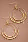Gold Beaded Double Circle Drop Earrings - 5861: S0OX3T5861 Gold
