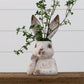 Distressed Rabbit Head Planter