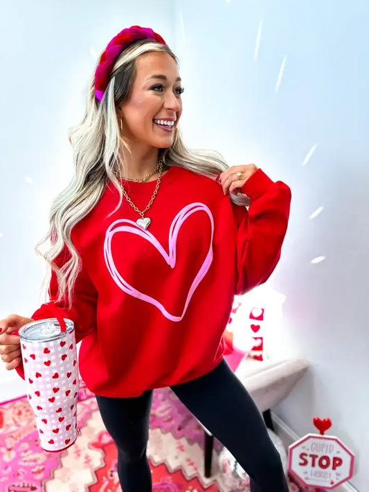 Puff Heart Crewneck Sweatshirt
