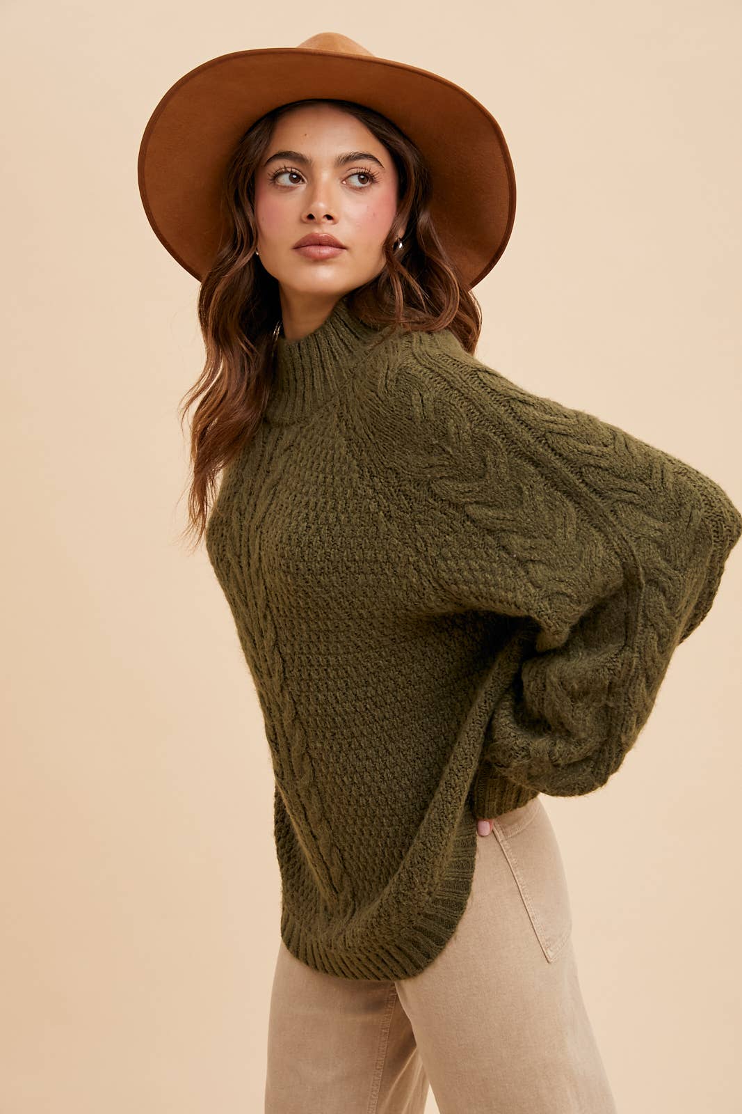 Textured Cable Knit Sweater