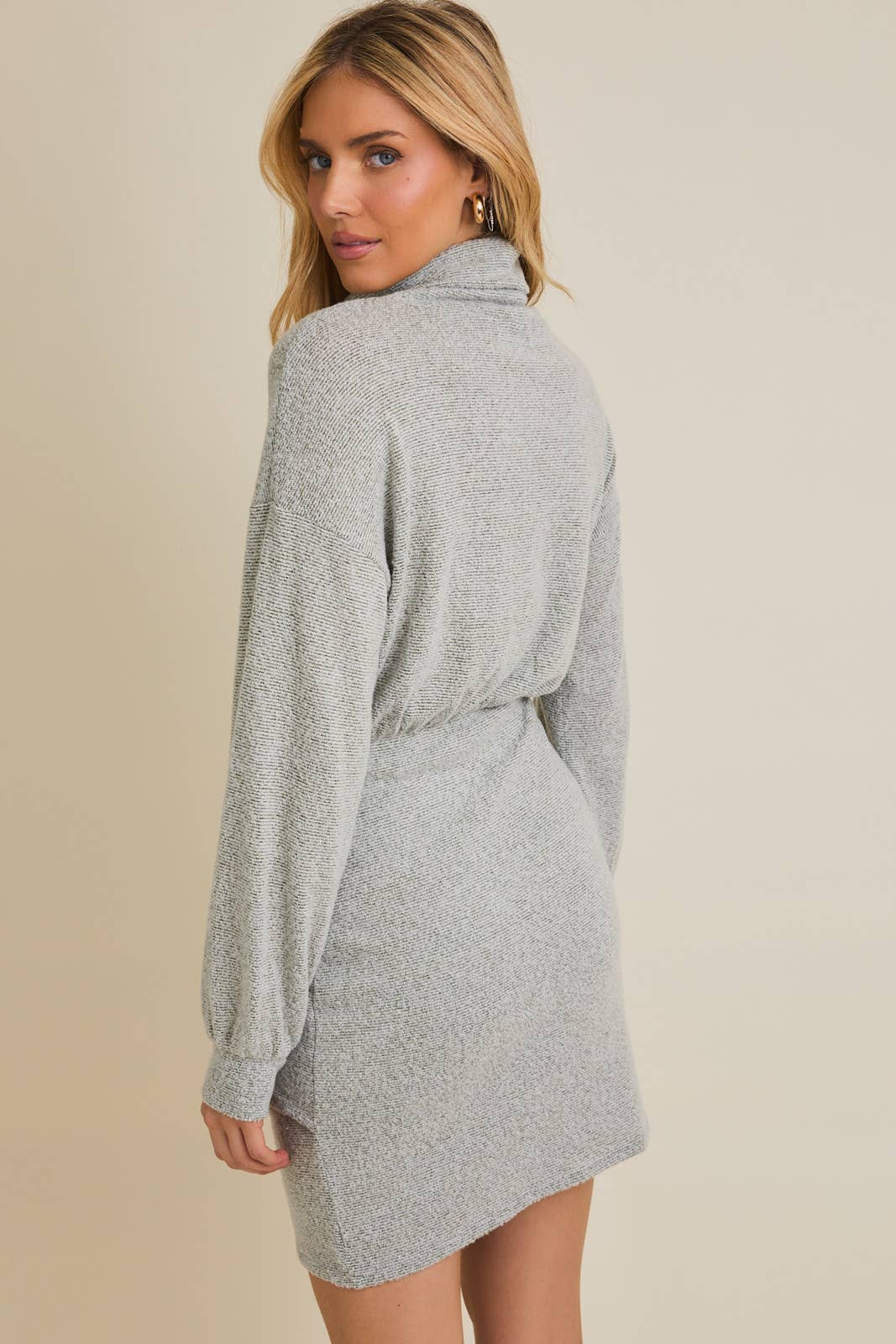 Long Sleeve Wrap Skirt Dress