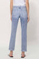 SUPER HIGH RISE SPLIT TWO TONED CUFFED MOM JEANS