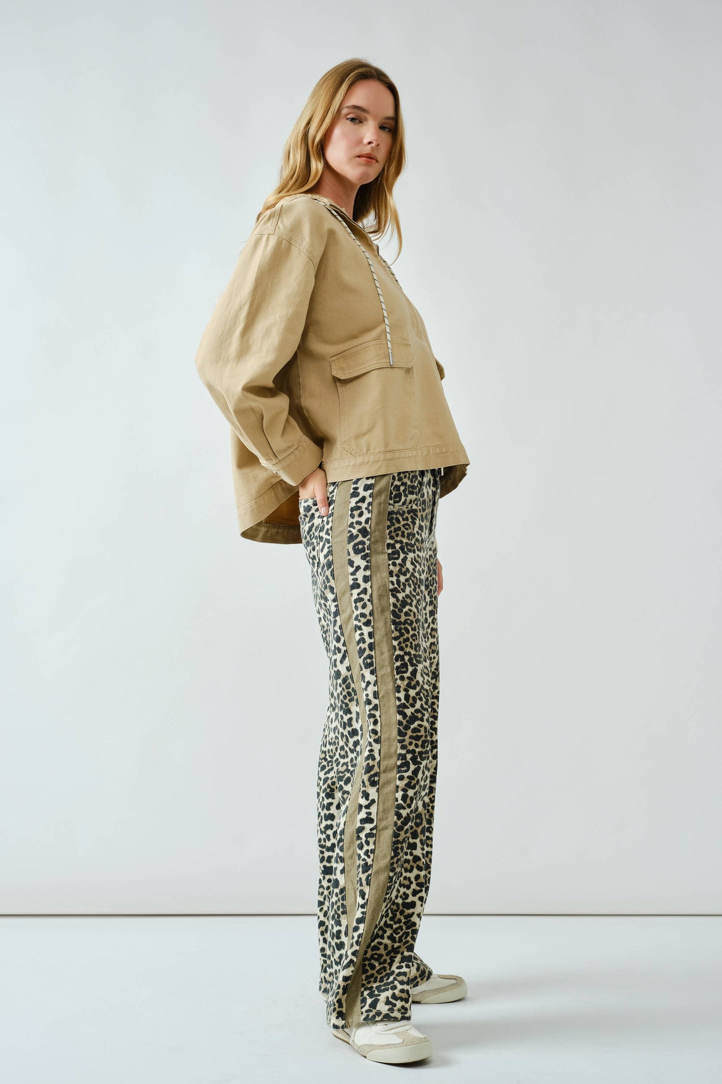 Leopard Slouchy Straight Jeans