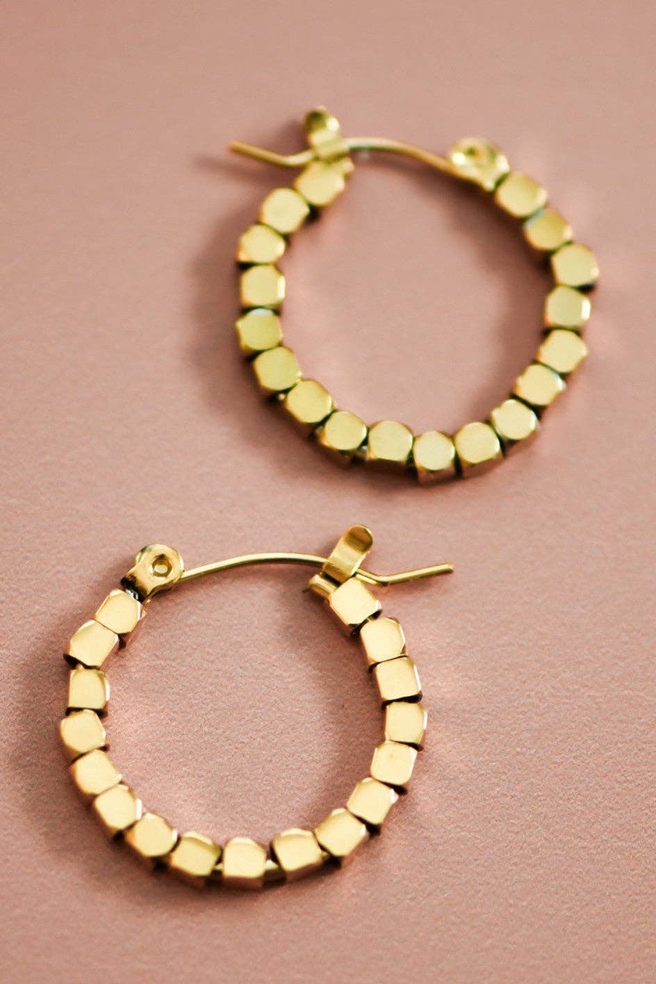 18K Gold Plated Waterproof Stainless Steel Hoop Earrings - 7191: S0OX3T7191
