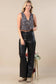 Boots Stitch  Print V Neck Ribbon Vest