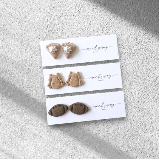 Give Thanks Collection | Polymer Clay Studs  : Footballs