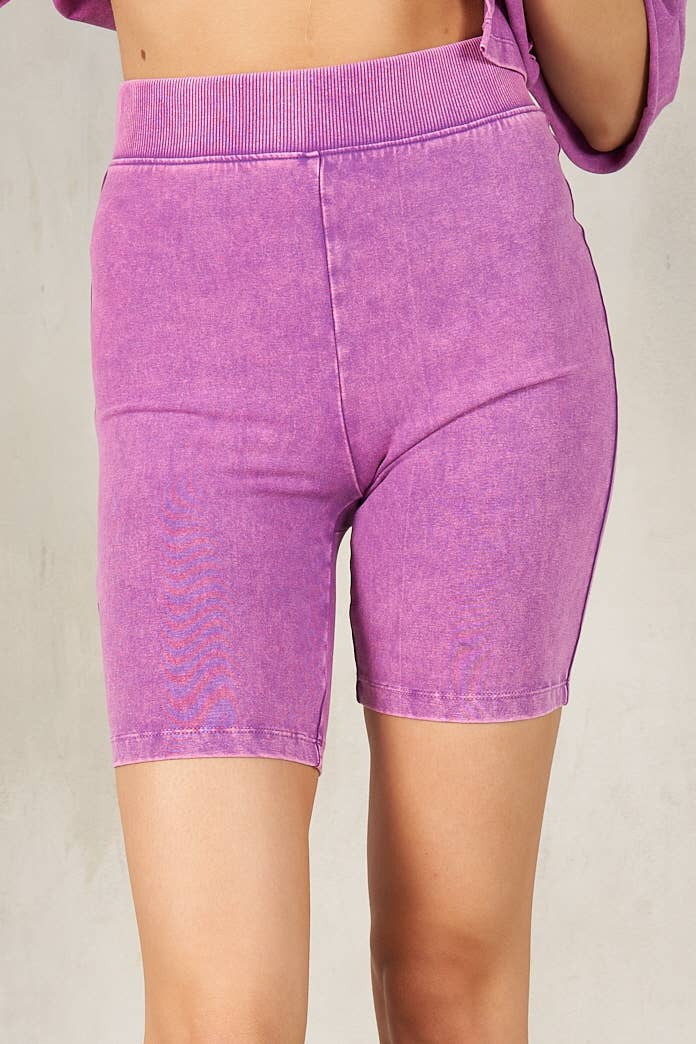 Mineral Washed Biker Shorts