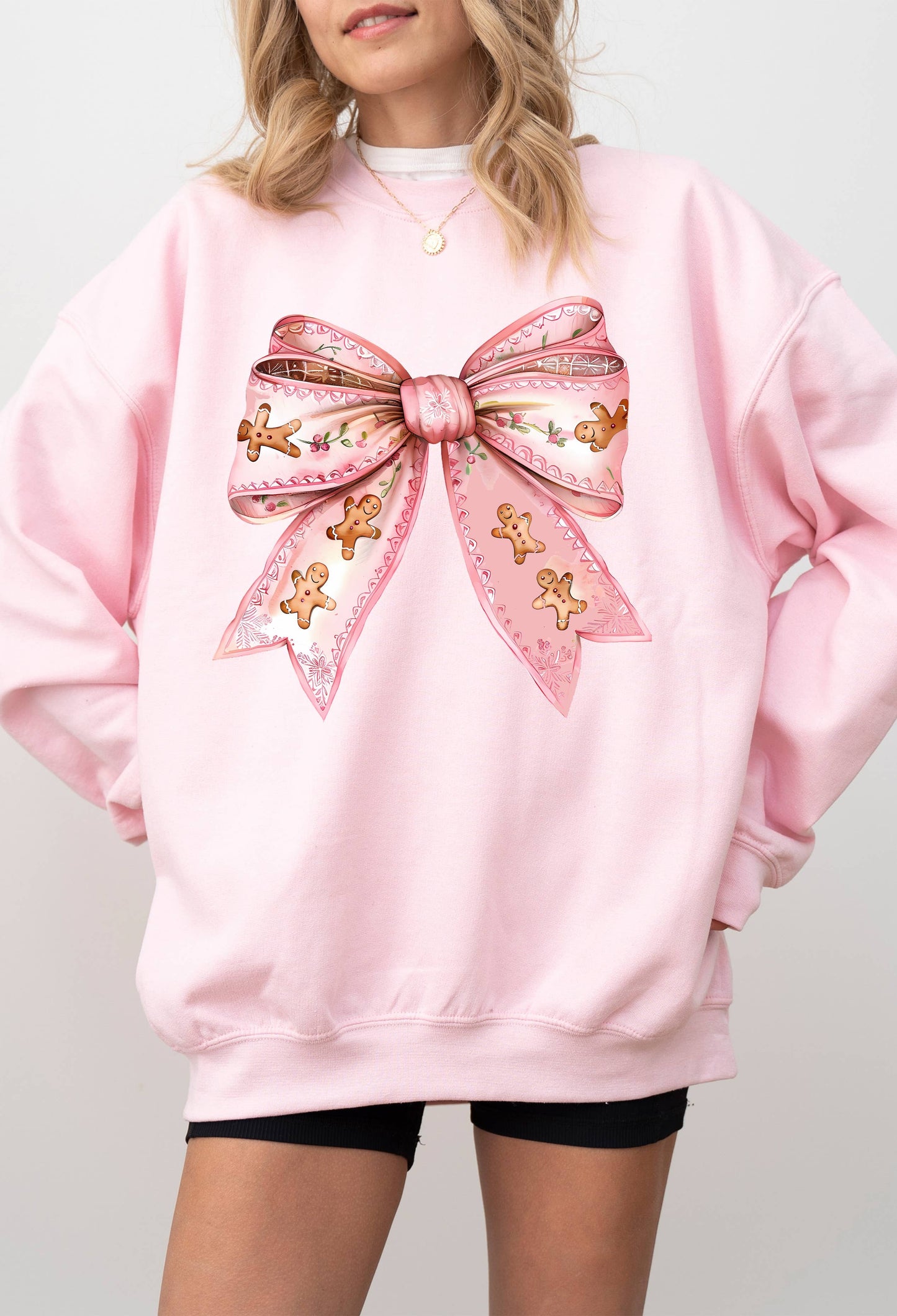 Gingerbread Bow Crew Neck