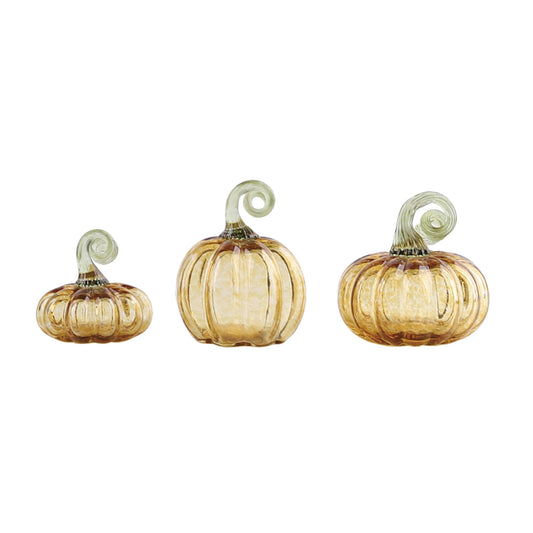 Glass Orange Harvest Translucent Pumpkins