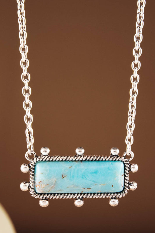 Western Bar Necklace with Hand Stone