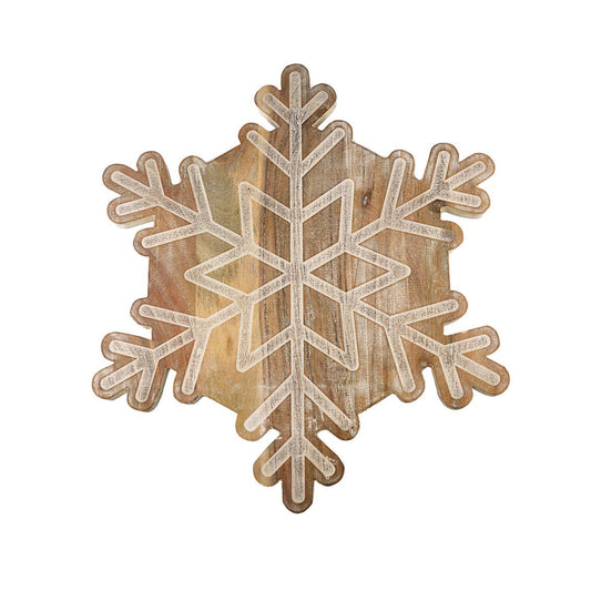 Wooden Snowflake Collection: Set of Four Coasters