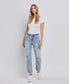 High Rise Distressed Straight Jeans