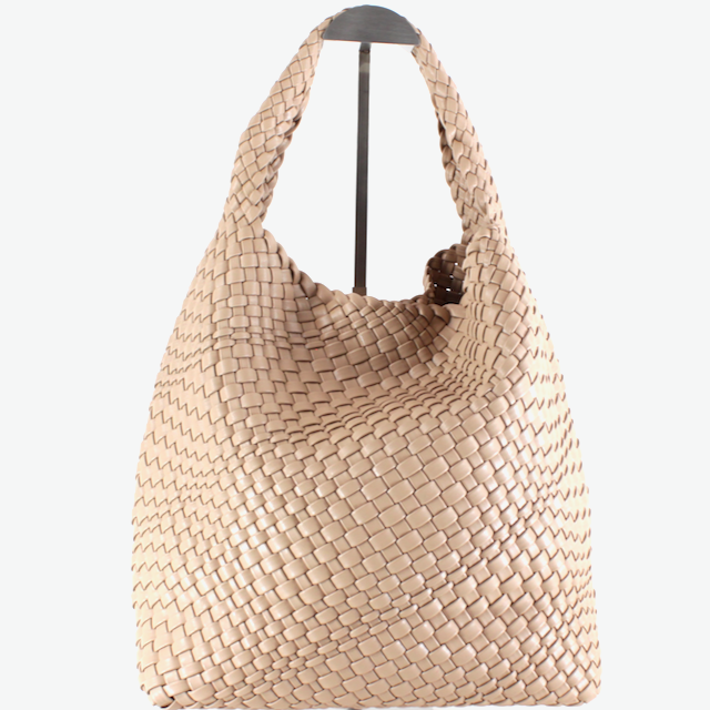 Woven Hobo Bag w/Cosmetic Pouch