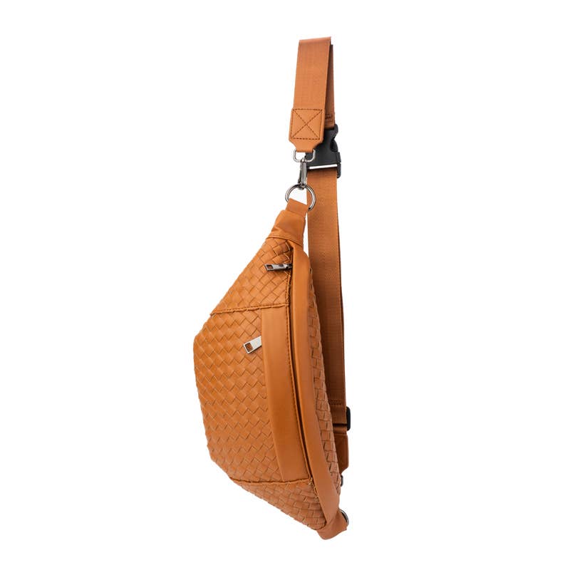 The Riley | Woven Leather Sling Bag